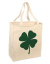 Lucky Four Leaf Clover St Patricks Day Large Grocery Tote Bag-Grocery Tote-TooLoud-Natural-Large-Davson Sales