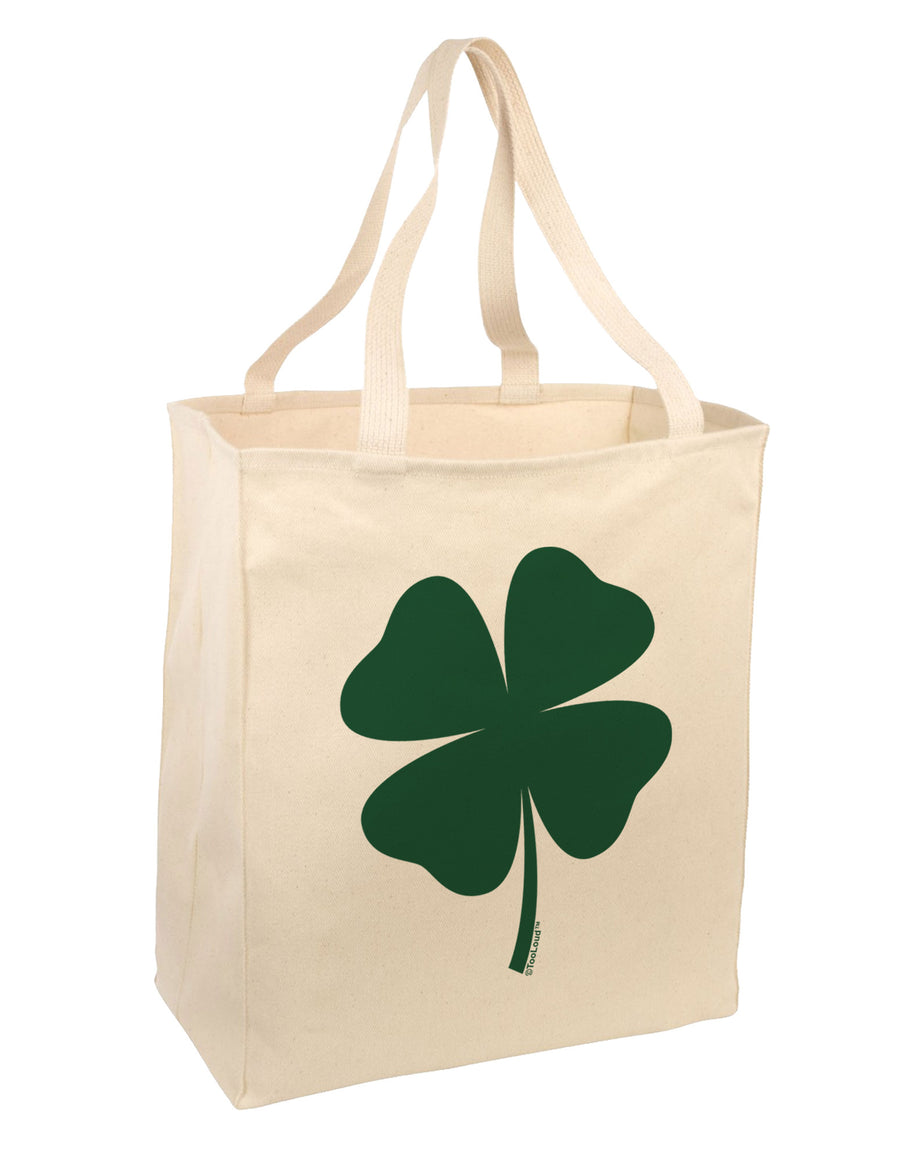 Lucky Four Leaf Clover St Patricks Day Large Grocery Tote Bag-Grocery Tote-TooLoud-Natural-Large-Davson Sales