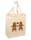 Gingerbread Man Couple Large Grocery Tote Bag by TooLoud-Grocery Tote-TooLoud-Natural-Large-Davson Sales