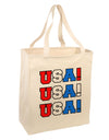 USA! USA! USA! Large Grocery Tote Bag-Grocery Tote-TooLoud-Natural-Large-Davson Sales