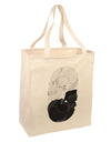 White And Black Inverted Skulls Large Grocery Tote Bag by TooLoud