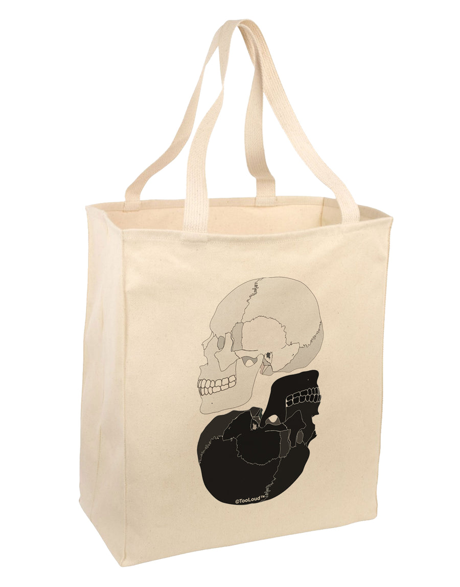 White And Black Inverted Skulls Large Grocery Tote Bag by TooLoud-Grocery Tote-TooLoud-Natural-Large-Davson Sales