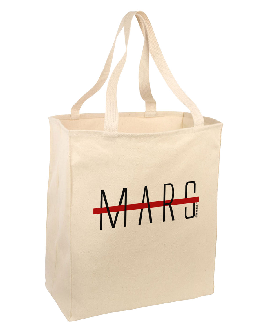 Planet Mars Text Only Large Grocery Tote Bag-Grocery Tote-TooLoud-Natural-Large-Davson Sales