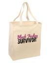 Black Friday Survivor Large Grocery Tote Bag-Grocery Tote-TooLoud-Natural-Large-Davson Sales