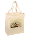 Bighorn Ram WatercolorText Large Grocery Tote Bag-Grocery Tote-TooLoud-Natural-Large-Davson Sales