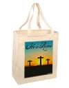 Three Crosses Sunrise - He Is Risen Large Grocery Tote Bag by TooLoud-Grocery Tote-TooLoud-Natural-Large-Davson Sales