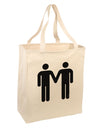 Gay Men Holding Hands Symbol Large Grocery Tote Bag-Grocery Tote-TooLoud-Natural-Large-Davson Sales