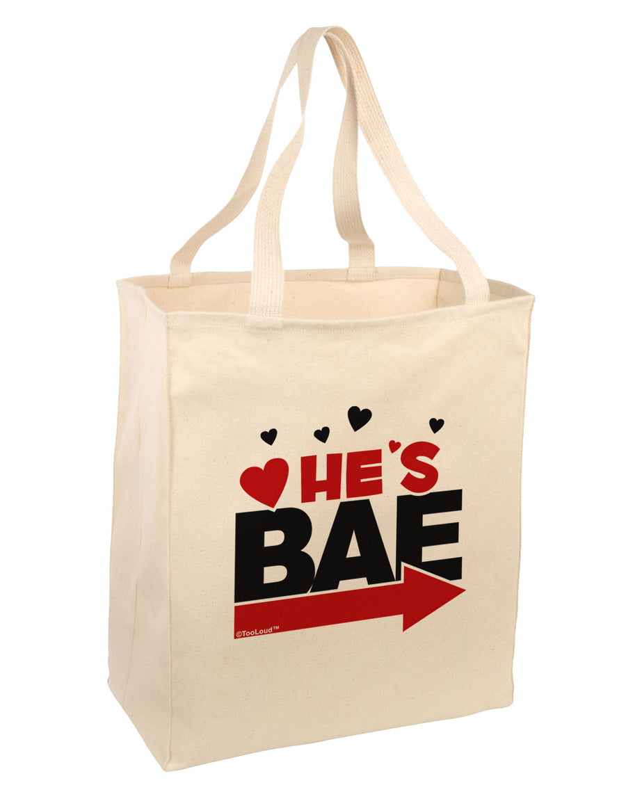 He's BAE - Right Arrow Large Grocery Tote Bag-Grocery Tote-TooLoud-Natural-Large-Davson Sales