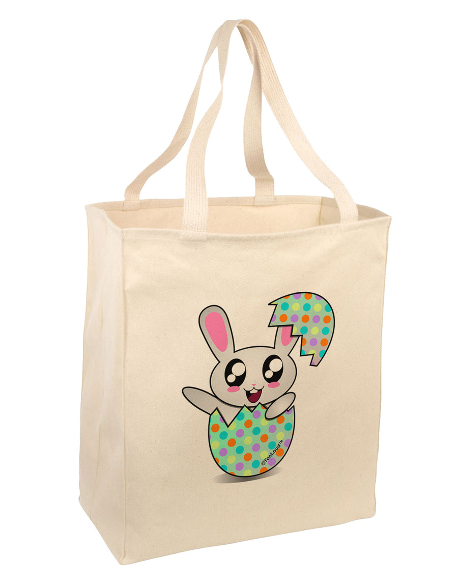 Bunny Hatching From Egg Large Grocery Tote Bag-Grocery Tote-TooLoud-Natural-Large-Davson Sales