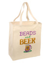 Beads And Beer Large Grocery Tote Bag-Grocery Tote-TooLoud-Natural-Large-Davson Sales