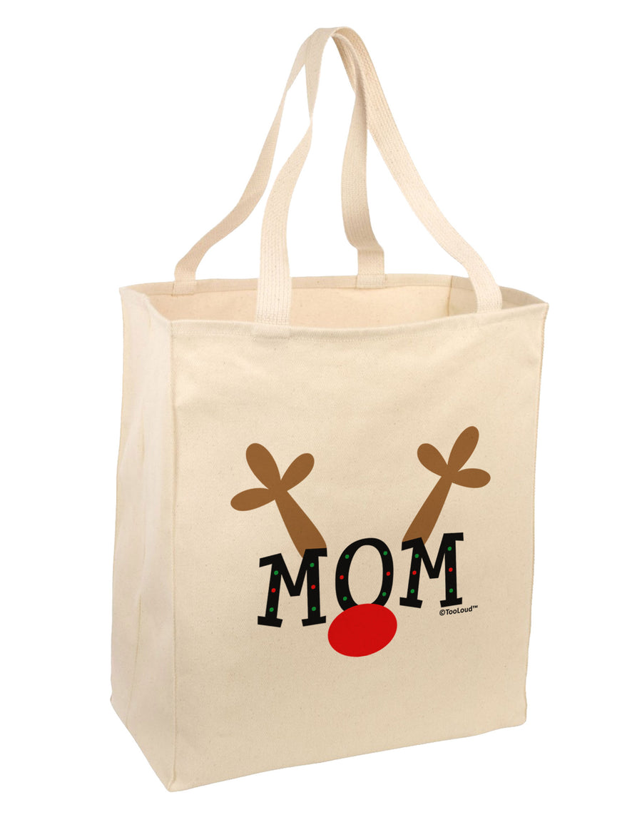 Matching Family Christmas Design - Reindeer - Mom Large Grocery Tote Bag by TooLoud-Grocery Tote-TooLoud-Natural-Large-Davson Sales