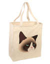 Cute Disgruntled Siamese Cat Large Grocery Tote Bag-Grocery Tote-TooLoud-Natural-Large-Davson Sales