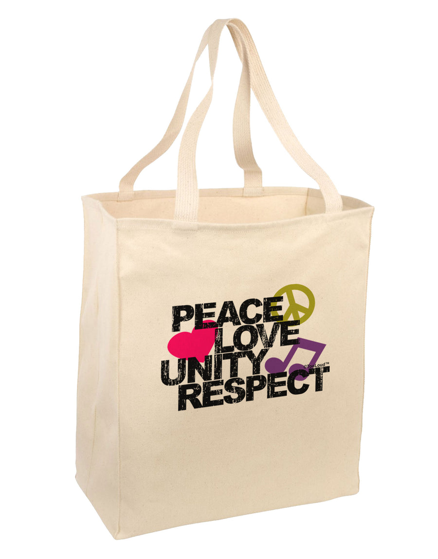 PLUR Distressed Text Large Grocery Tote Bag-Grocery Tote-TooLoud-Natural-Large-Davson Sales