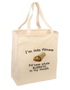 I'm Into Fitness Burrito Funny Large Grocery Tote Bag-Natural by TooLoud-Grocery Tote-TooLoud-Natural-Large-Davson Sales