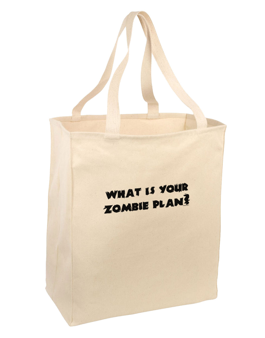 What Is Your Zombie Plan Large Grocery Tote Bag-Grocery Tote-TooLoud-Natural-Large-Davson Sales