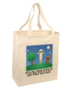 UFO Stopping At an Out-house Text Large Grocery Tote Bag by TooLoud-Grocery Tote-TooLoud-Natural-Large-Davson Sales