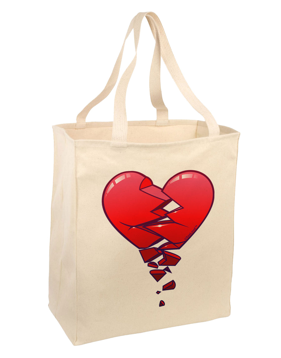 Crumbling Broken Heart Large Grocery Tote Bag by TooLoud-TooLoud-Natural-Davson Sales