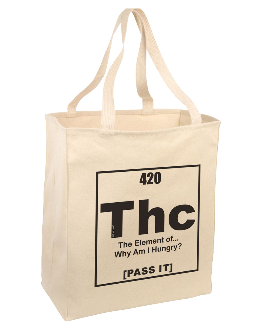 420 Element THC Funny Stoner Large Grocery Tote Bag-Natural by TooLoud-Grocery Tote-TooLoud-Natural-Large-Davson Sales