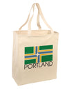 Portland Oregon Flag Text Large Grocery Tote Bag-Grocery Tote-TooLoud-Natural-Large-Davson Sales