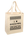 I Heart Christmas Ugly Christmas Sweater Large Grocery Tote Bag-Grocery Tote-TooLoud-Natural-Large-Davson Sales