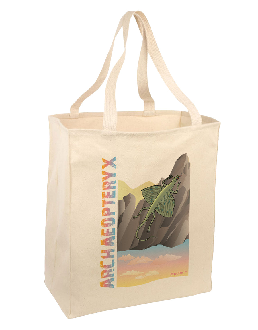 Archaopteryx - With Name Large Grocery Tote Bag by TooLoud-Grocery Tote-TooLoud-Natural-Large-Davson Sales