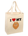 I Heart My - Cute Pomeranian Dog Large Grocery Tote Bag by TooLoud-Grocery Tote-TooLoud-Natural-Large-Davson Sales