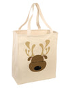 Cute Reindeer Face Christmas Large Grocery Tote Bag-Grocery Tote-TooLoud-Natural-Large-Davson Sales