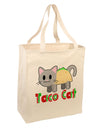 Cute Taco Cat Design Text Large Grocery Tote Bag by TooLoud-Grocery Tote-TooLoud-Natural-Large-Davson Sales