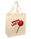 TooLoud Wanna Lick Lollipop Large Grocery Tote Bag-Grocery Tote-TooLoud-Natural-Large-Davson Sales