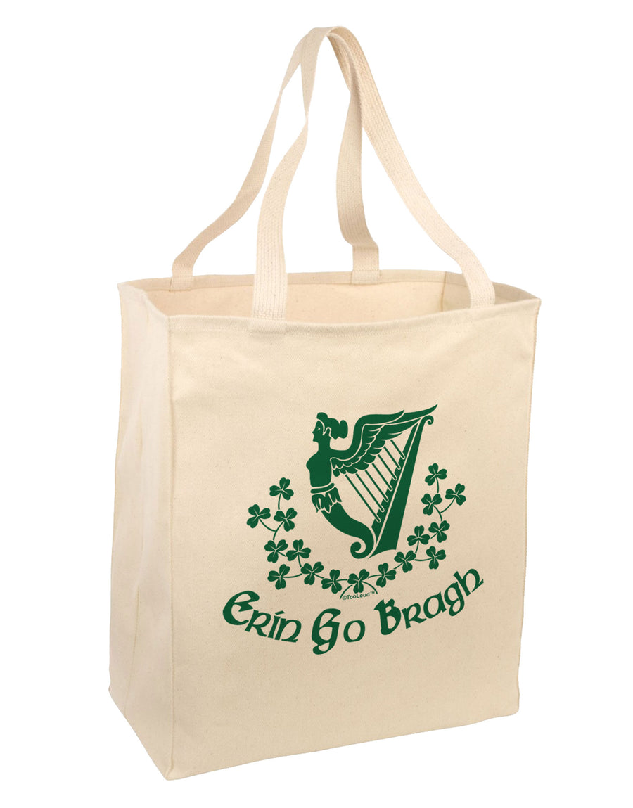 Erin Go Bragh Ireland Forever Large Grocery Tote Bag-Grocery Tote-TooLoud-Natural-Large-Davson Sales