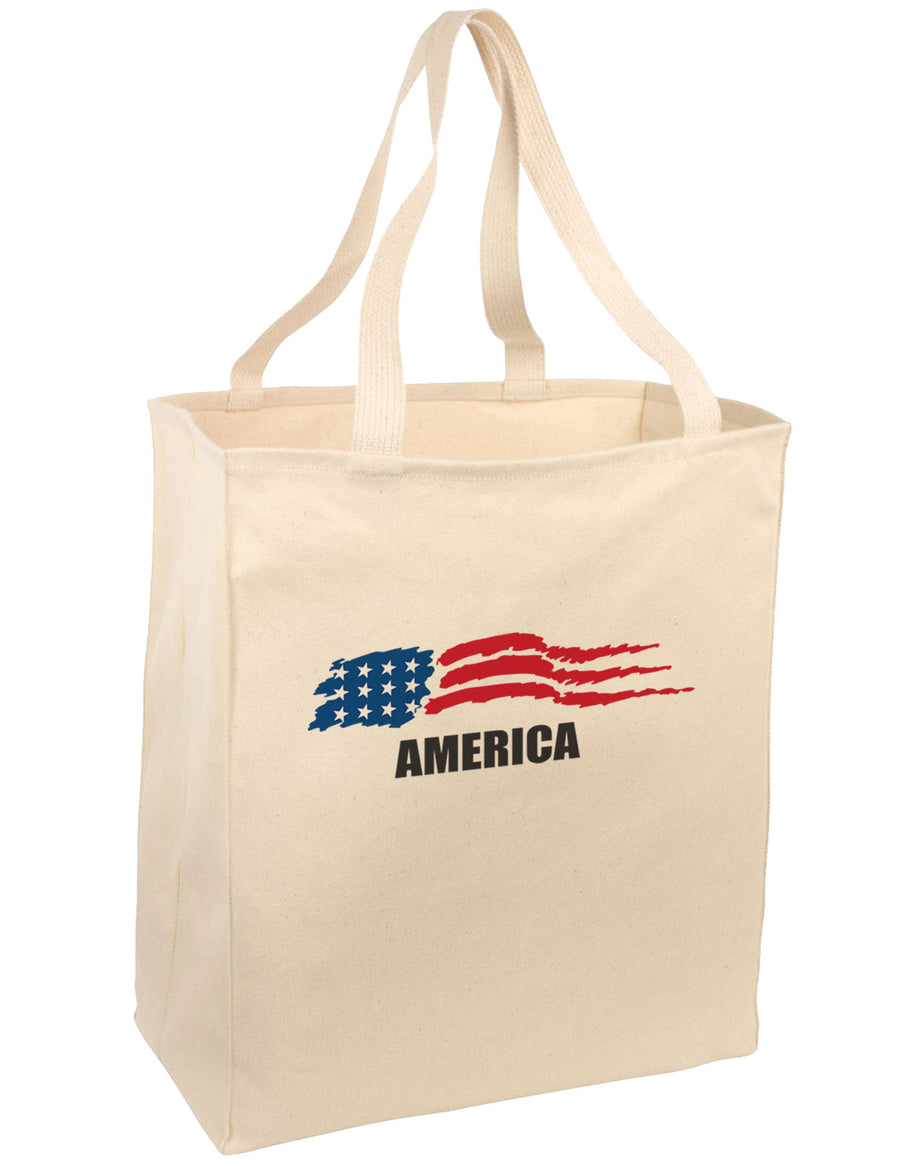 America Flag Large Grocery Tote Bag-Grocery Tote-TooLoud-Natural-Large-Davson Sales