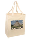 Mexico - Mayan Temple Cut-out Large Grocery Tote Bag by TooLoud-Grocery Tote-TooLoud-Natural-Large-Davson Sales