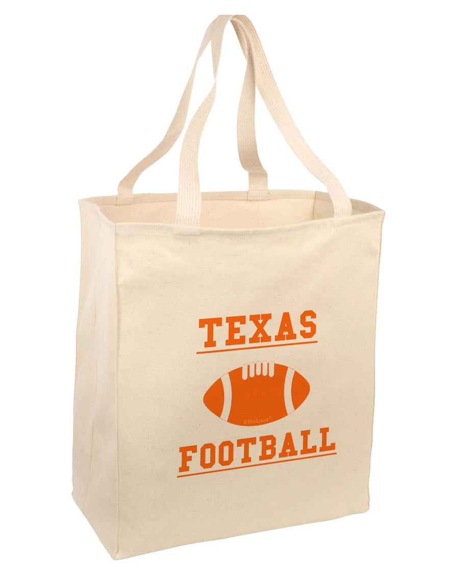 Texas Football Large Grocery Tote Bag-Natural by TooLoud-Grocery Tote-TooLoud-Natural-Large-Davson Sales