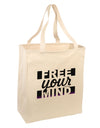 Free Your Mind Text Large Grocery Tote Bag-Grocery Tote-TooLoud-Natural-Large-Davson Sales