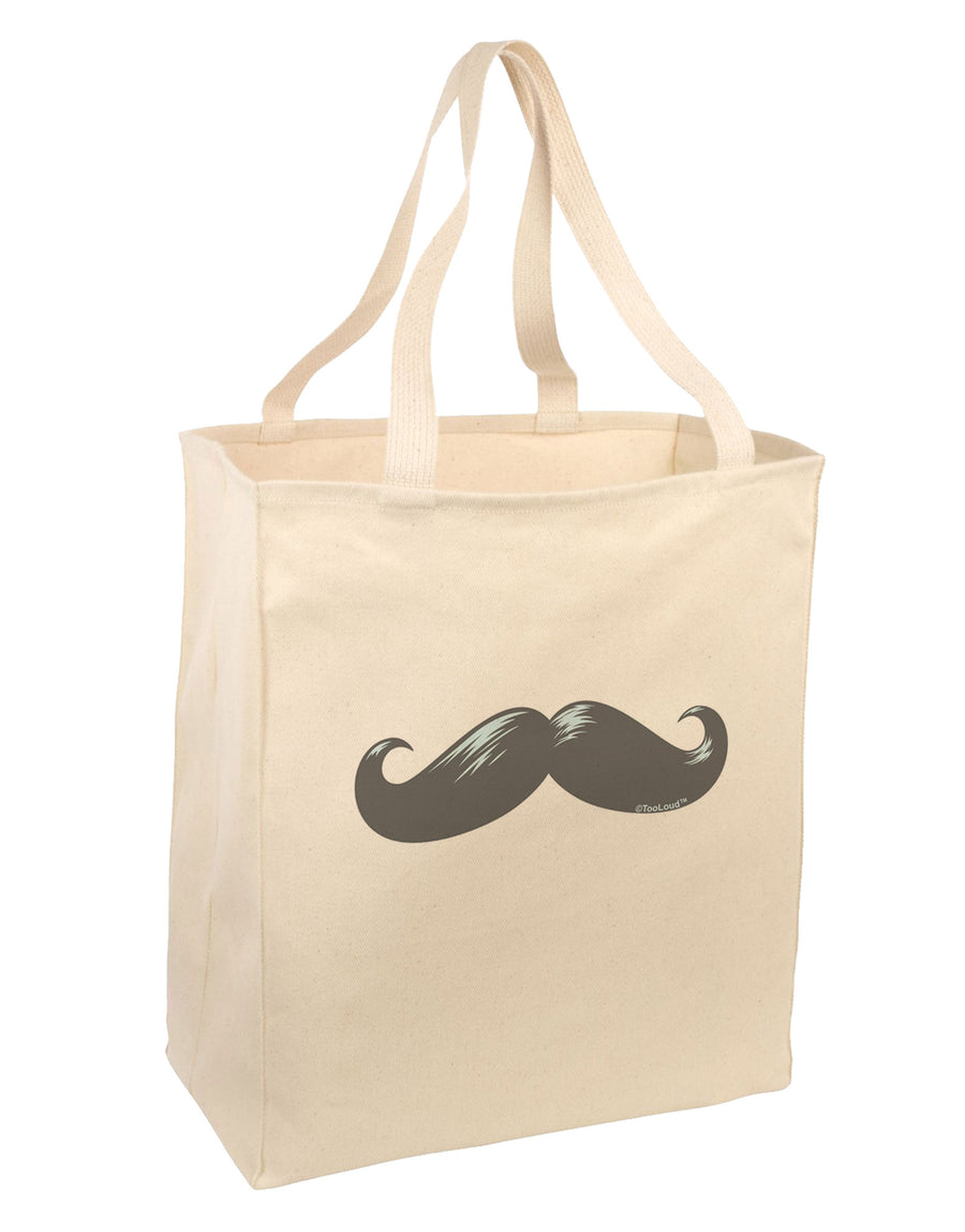 Big Gray Mustache Large Grocery Tote Bag-Grocery Tote-TooLoud-Natural-Large-Davson Sales