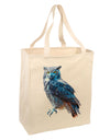 Colorful Great Horned Owl Large Grocery Tote Bag-Natural-Grocery Tote-TooLoud-Natural-Large-Davson Sales