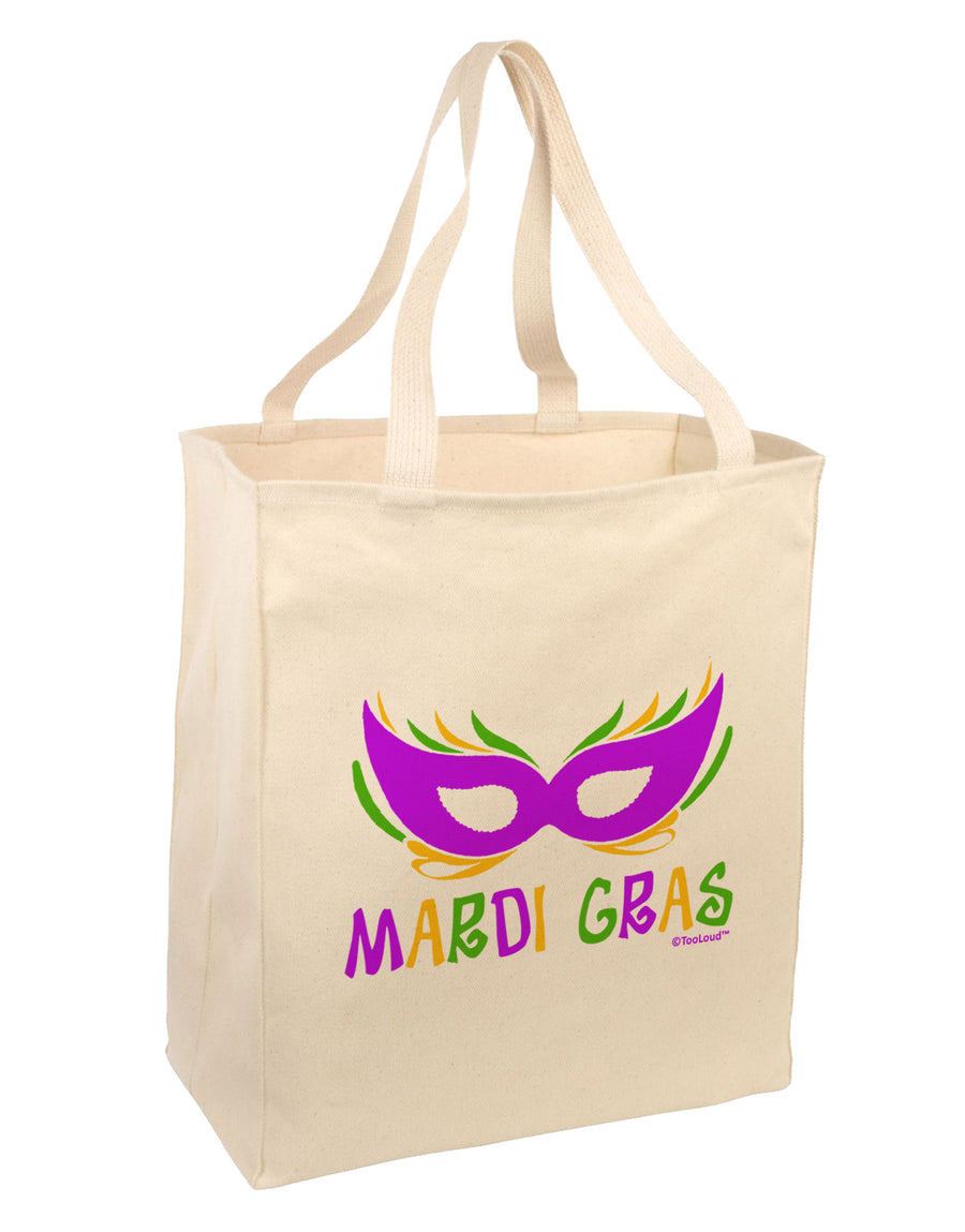 Mardi Gras - Purple Gold Green Mask Large Grocery Tote Bag by TooLoud-Grocery Tote-TooLoud-Natural-Large-Davson Sales