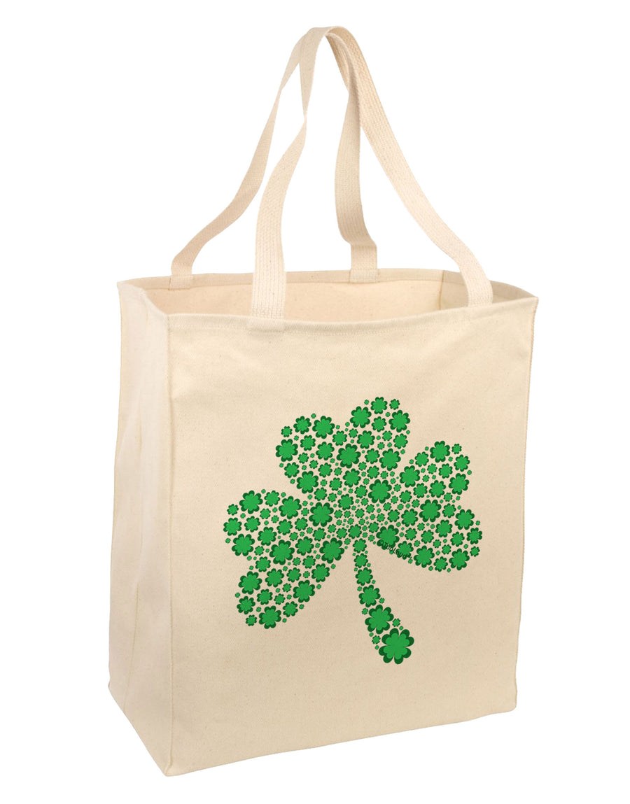 St. Patrick's Day Shamrock Design - Shamrocks Large Grocery Tote Bag by TooLoud-Grocery Tote-TooLoud-Natural-Large-Davson Sales