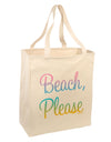 Beach Please - Summer Colors Large Grocery Tote Bag-Grocery Tote-TooLoud-Natural-Large-Davson Sales