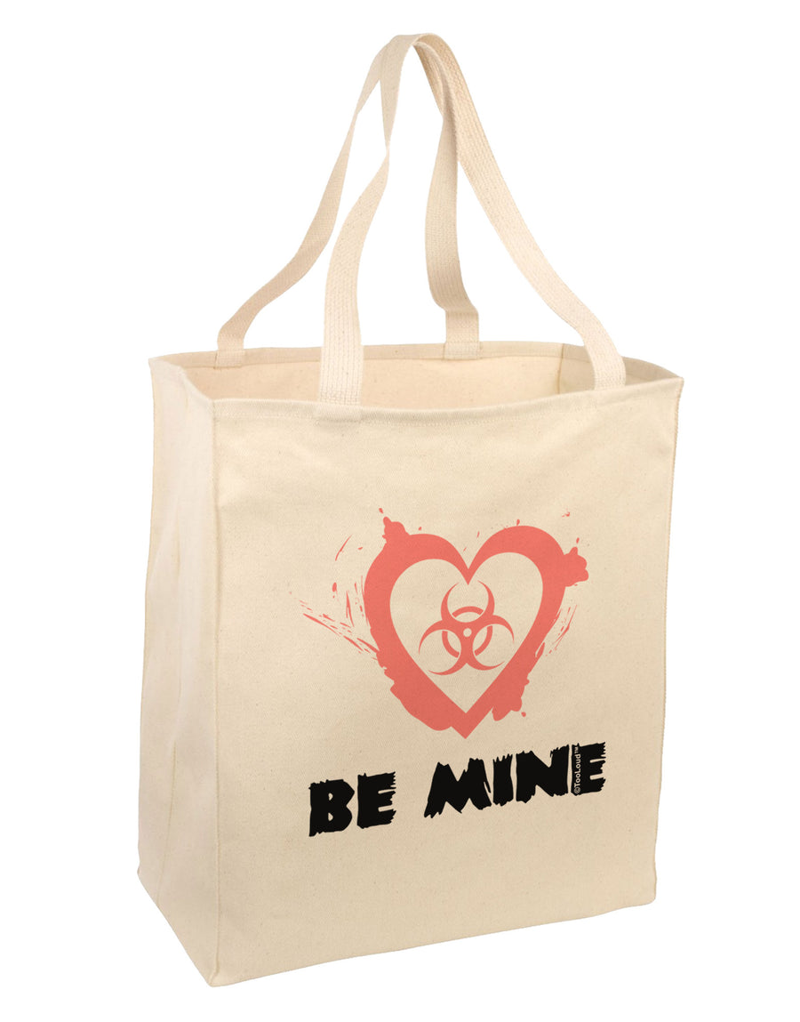 Be Mine - Bio Hazard Heart Large Grocery Tote Bag by TooLoud-Grocery Tote-TooLoud-Natural-Large-Davson Sales