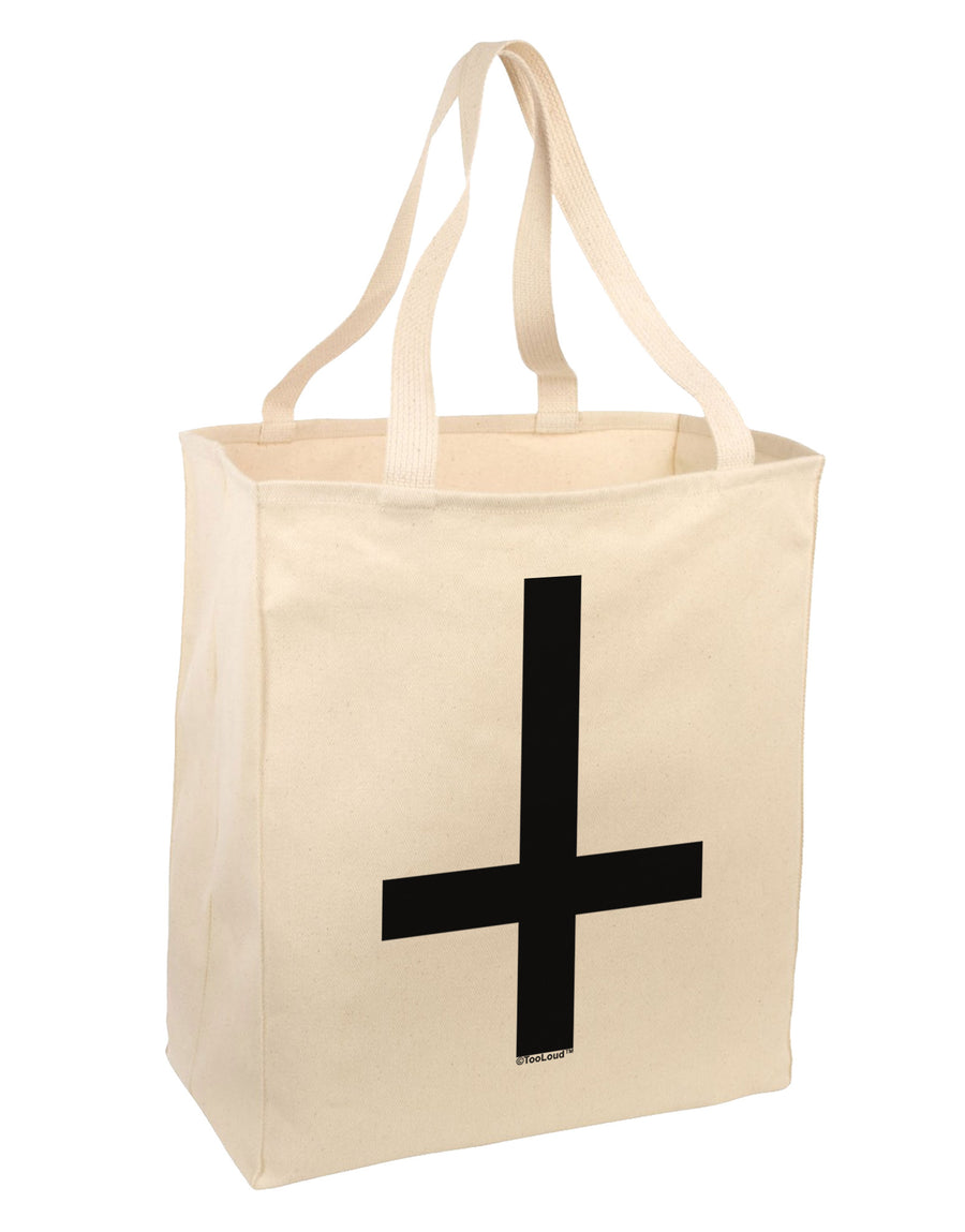 Inverted Cross Large Grocery Tote Bag-Grocery Tote-TooLoud-Natural-Large-Davson Sales