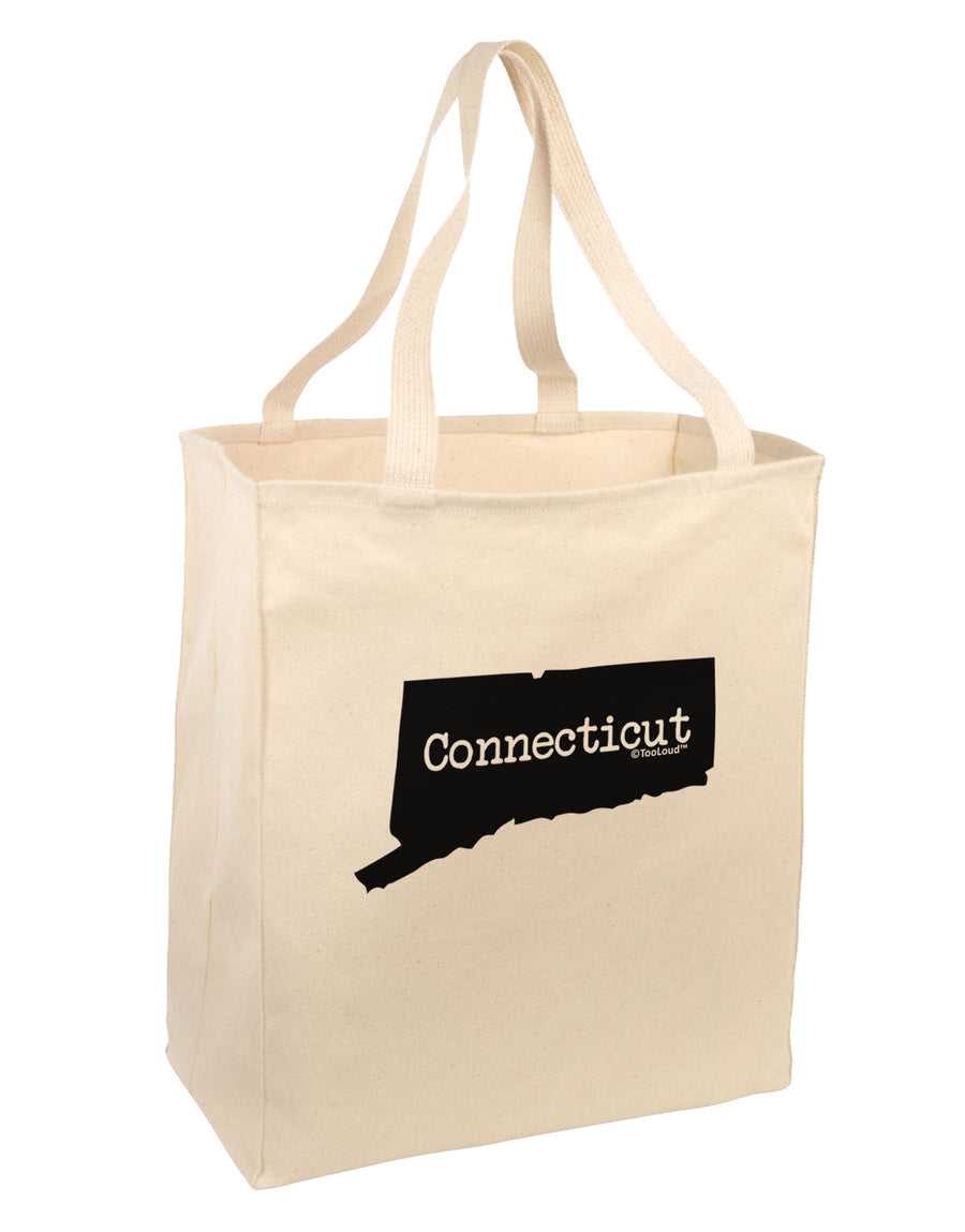 Connecticut - United States Shape Large Grocery Tote Bag-Grocery Tote-TooLoud-Natural-Large-Davson Sales