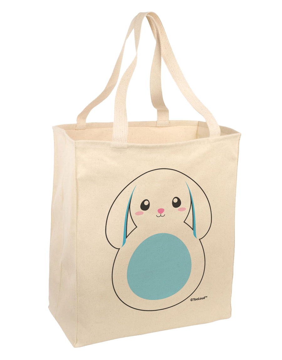 Cute Bunny with Floppy Ears - Blue Large Grocery Tote Bag by TooLoud-Grocery Tote-TooLoud-Natural-Large-Davson Sales