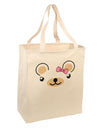 Kyu-T Ears - Beartholomea Girl Teddy Bear Large Grocery Tote Bag-Grocery Tote-TooLoud-Natural-Large-Davson Sales