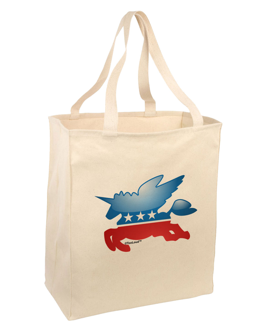 TooLoud Unicorn Political Symbol Large Grocery Tote Bag-Grocery Tote-TooLoud-Natural-Large-Davson Sales