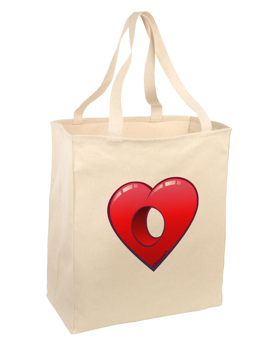 Hole Heartedly Broken Heart Large Grocery Tote Bag by TooLoud-TooLoud-Natural-Davson Sales