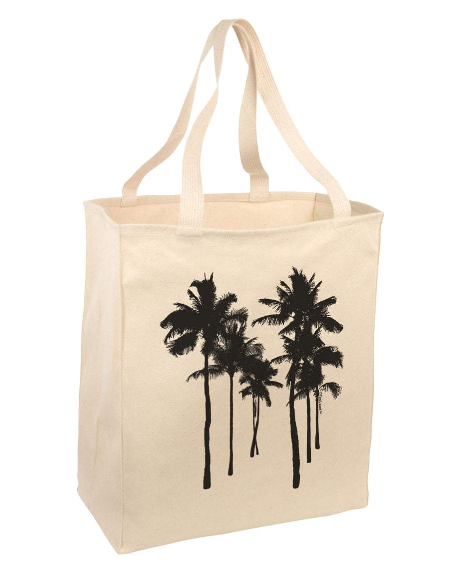 Palm Rows Silhouette Large Grocery Tote Bag-Natural-Grocery Tote-TooLoud-Natural-Large-Davson Sales