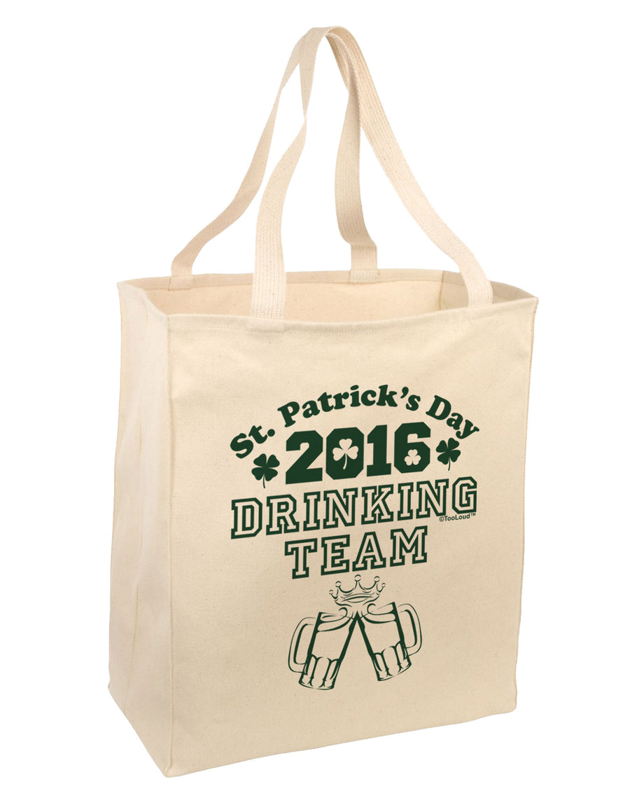 St Patricks Day Drinking Team Large Grocery Tote Bag-Grocery Tote-TooLoud-Natural-Large-Davson Sales