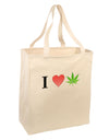 I Heart Marijuana Leaf Large Grocery Tote Bag-Grocery Tote-TooLoud-Natural-Large-Davson Sales