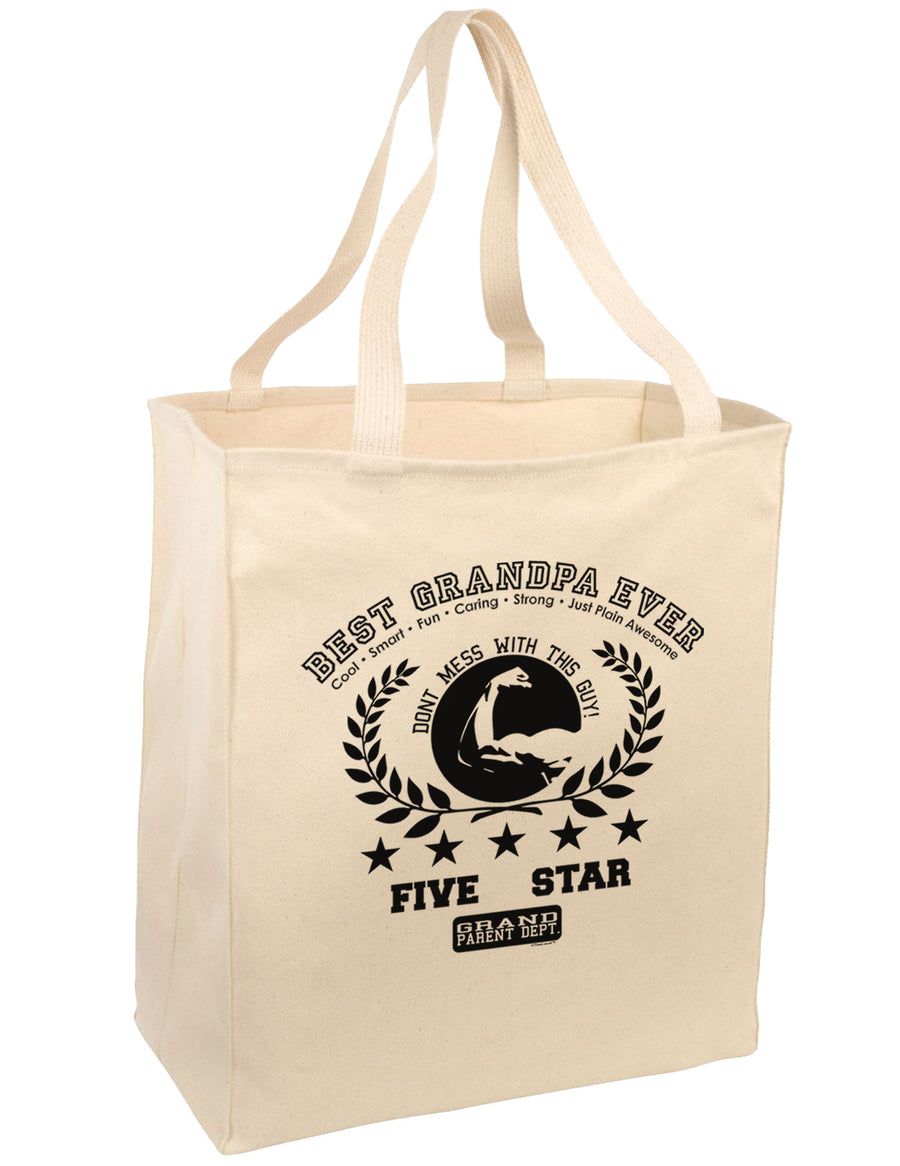 Best Grandpa Ever Collegiate Large Grocery Tote Bag-Grocery Tote-TooLoud-Natural-Large-Davson Sales